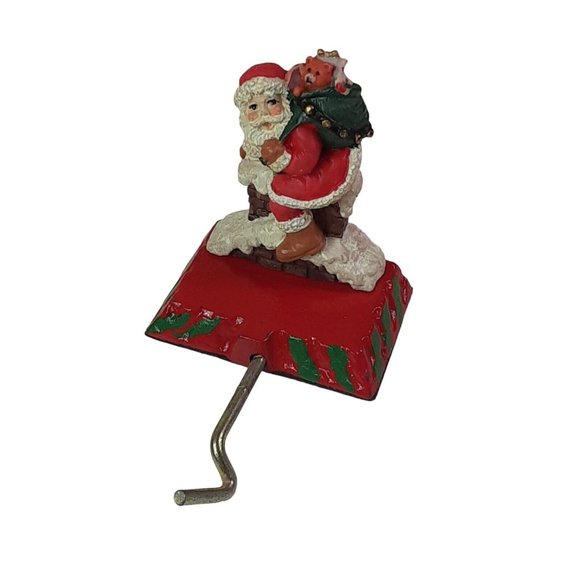 Cast Iron Christmas Stocking Hanger Adjustable Hook Santa on Roof Toys R… - Picture 4 of 8